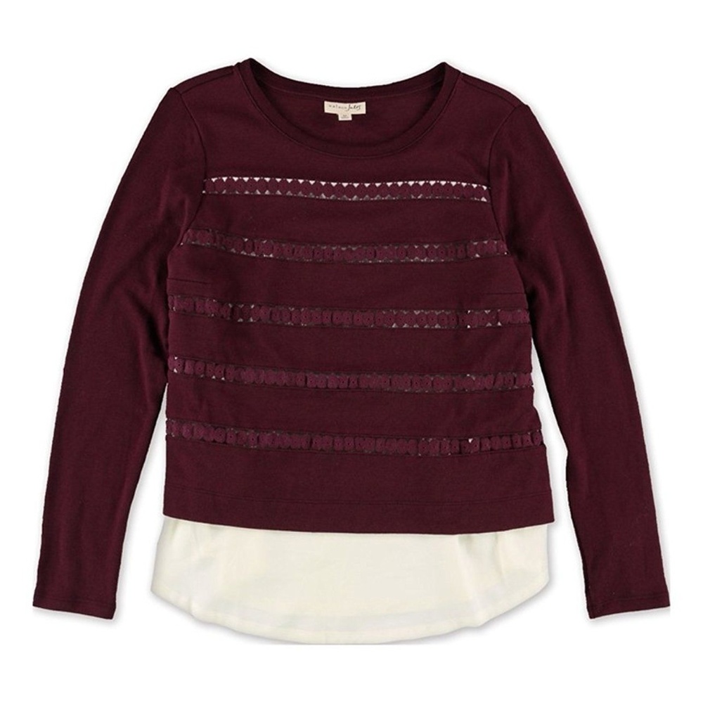 Maison Jules Cutout Layered Look Knit Top